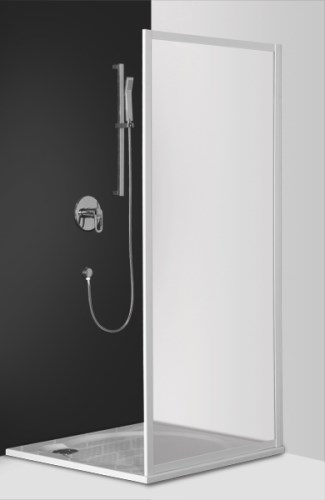dušas siena AMB, 900 mm, h=2000, briliants/caurspīdīgs stikls